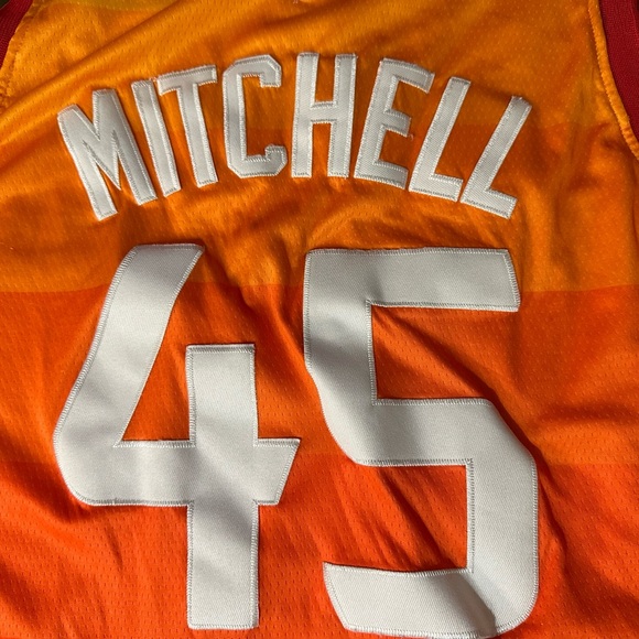 Nike Donovan Mitchell Utah Jazz #45 Orange Gradient City Swingman Jersey Sz 50 - Picture 3 of 8